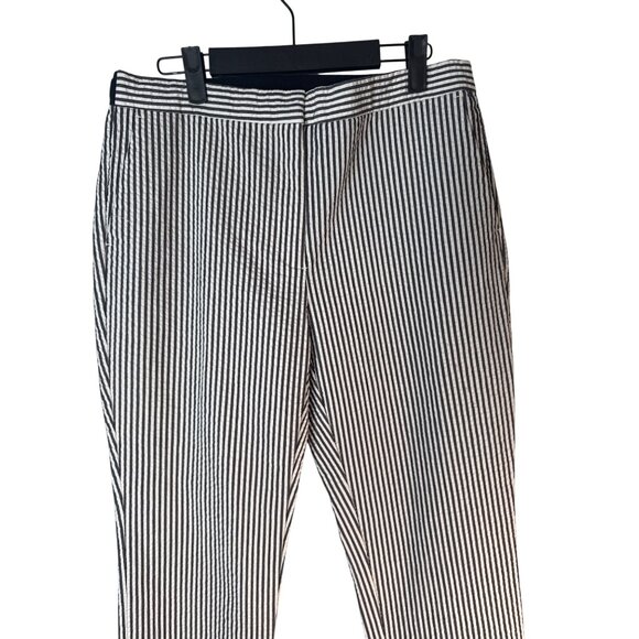 2/$30 ZARA Seersucker Slacks XL Black & White Cotton/Polyester Blend - Picture 8 of 16